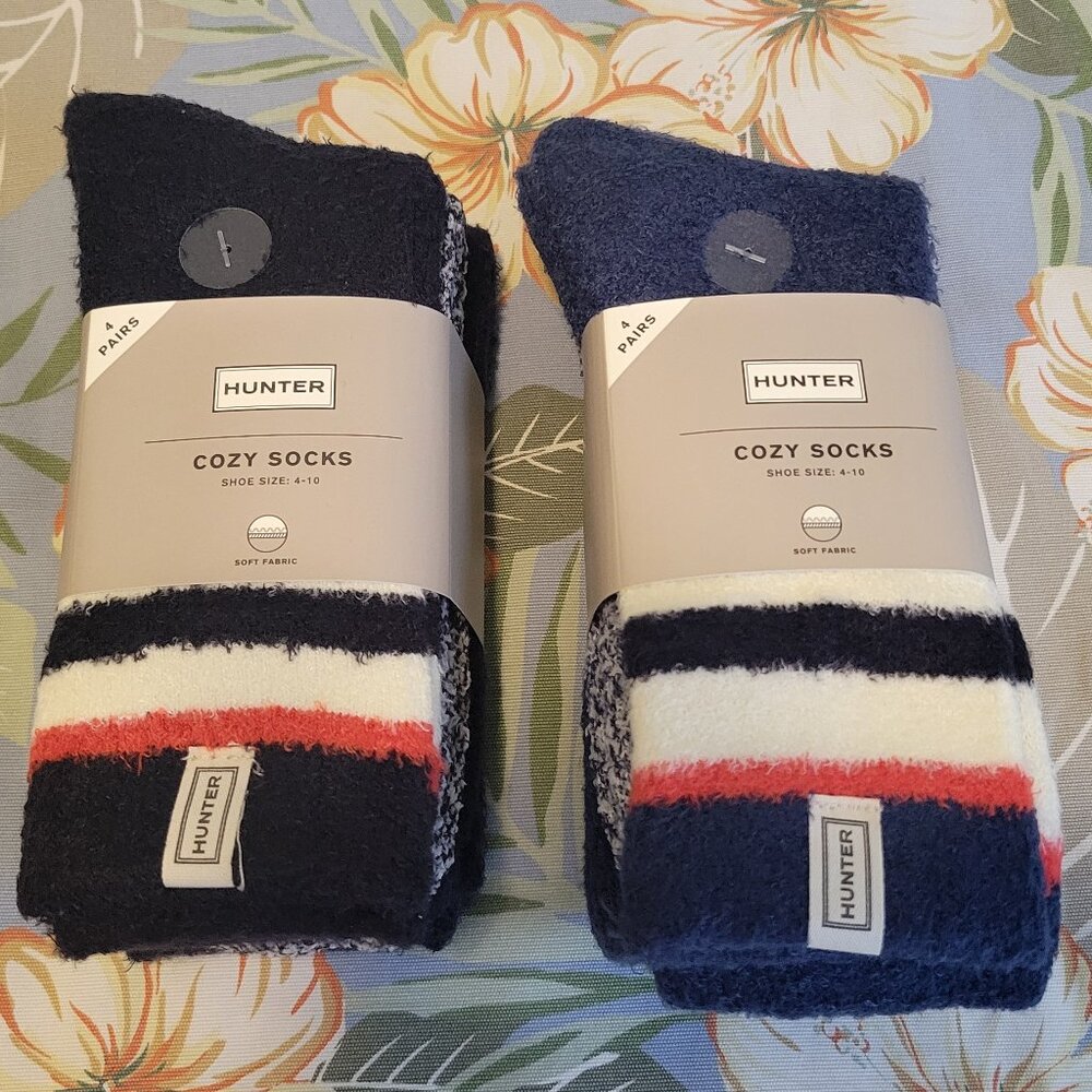 Hunter Women's Cozy Sock, 8-pair, Black and Navy